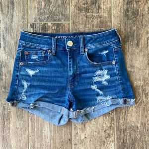 Super Stretch HI-Rise Shortie Denim Shorts